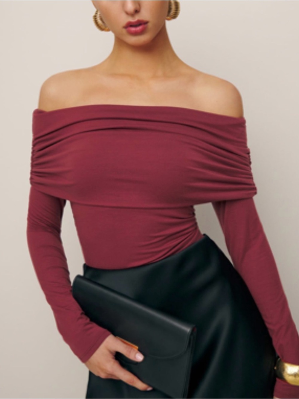 Reformation Florentina Off The Shoulder Knit Top